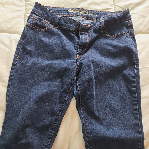 Womens Old Navy Rockstar Skinny Jeans Dark Blue - Picture 2 of 3